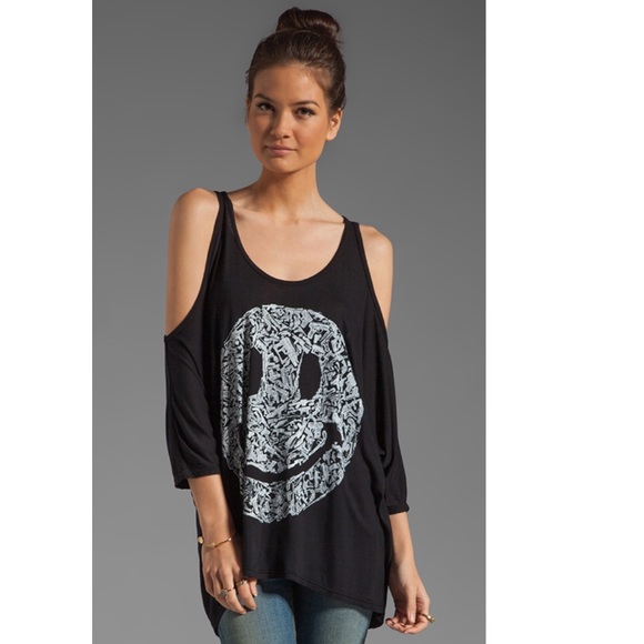 Lauren Moshi Tops - Lauren Moshi Oversized Open Shoulder GunHappyFace
